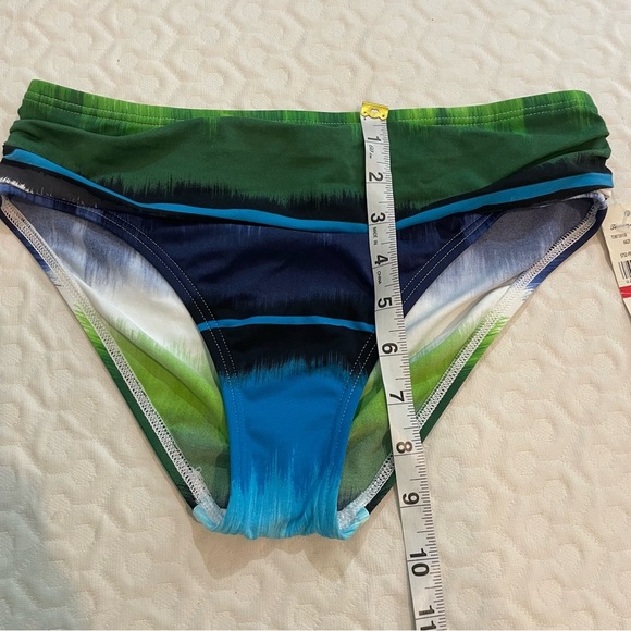 NWT Tommy Bahama Hazy Kat Stripe Bikini Bottom Peacock Blue Size XS Swim Beach - Picture 6 of 10